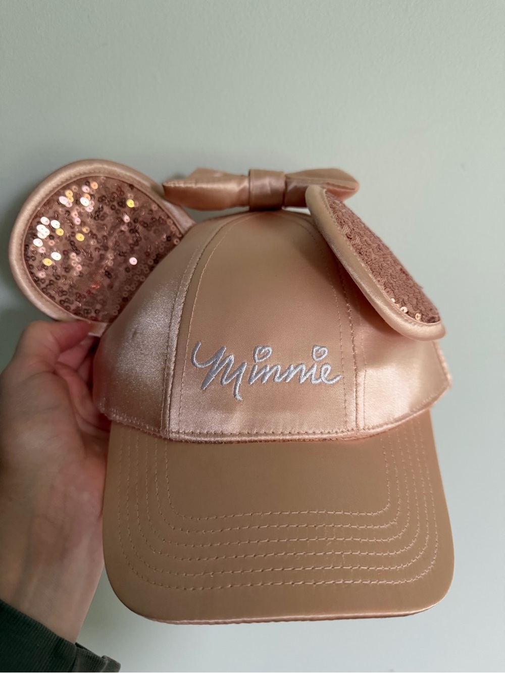 Disney Minnie Kids Rose Gold Sequin Ear Cap